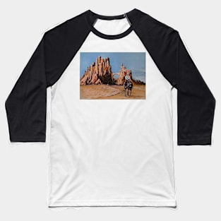 Oil painting landscape with cowboys. western apocalyptic style Baseball T-Shirt